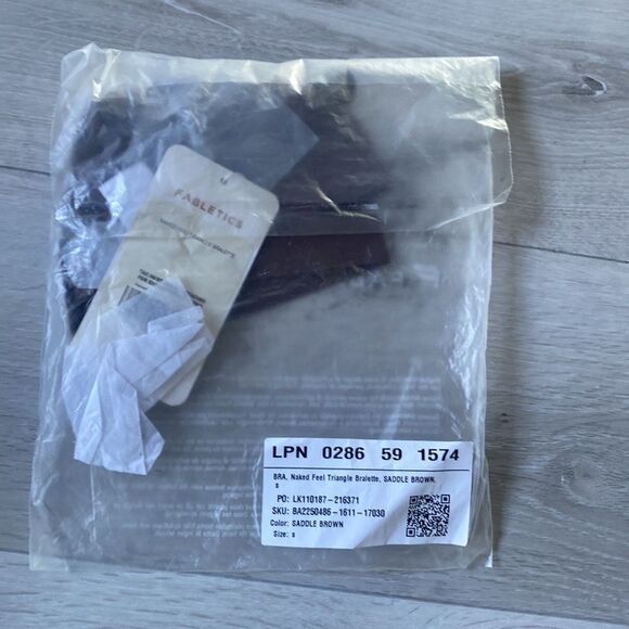 Fabletics Triangle Bralette naked feel‎ saddle brown Nwt.  Size S - Picture 3 of 5